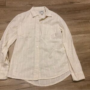 rhythm. Button Down Speckled White Shirt